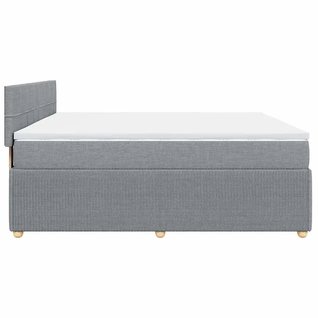 Giroletto a Molle con Materasso Grigio Chiaro 200x200cm Tessuto 3287563