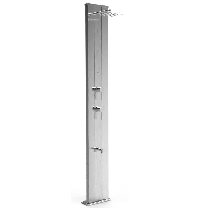 Doccia Tradizionale In Alluminio Dada Con Miscelatore, Nebulizzatore E Lavapiedi Colore Inox Paint Cv-D455/9007