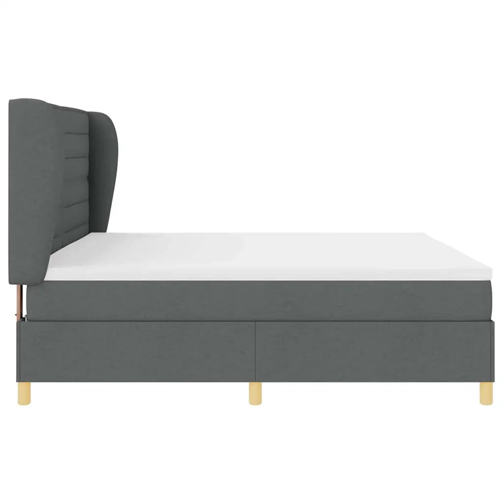 Letto a molle con materasso Grigio scuro 200 x 200 cm Tessuto 3340712