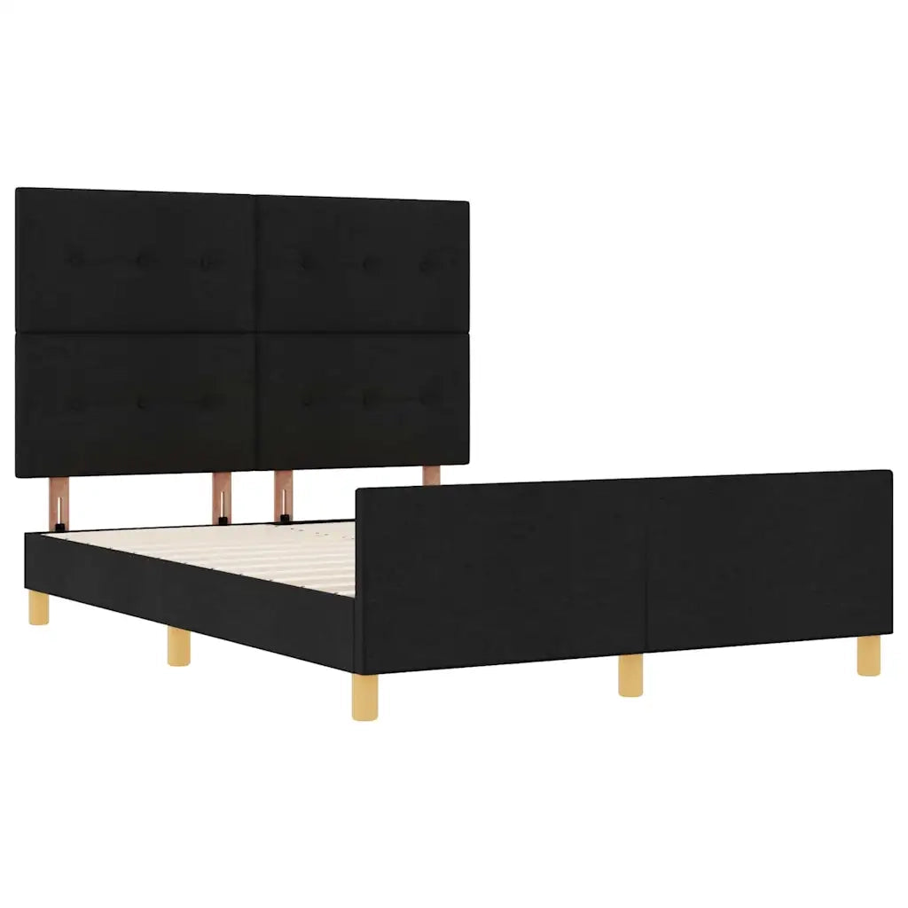 Struttura del letto con testiera Nero 140 x 190 cm Tessuto