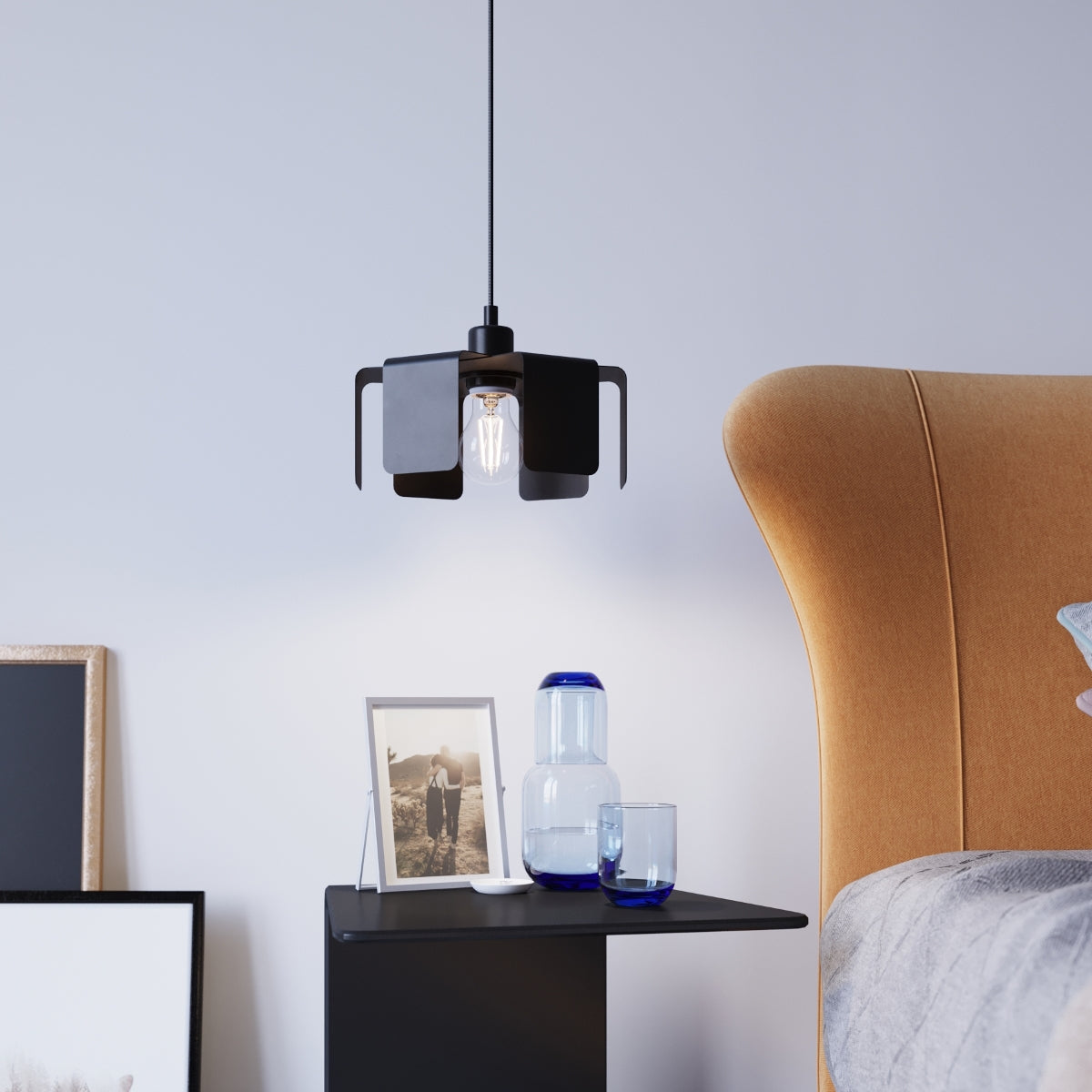 Lampada a sospensione TULIP nero
