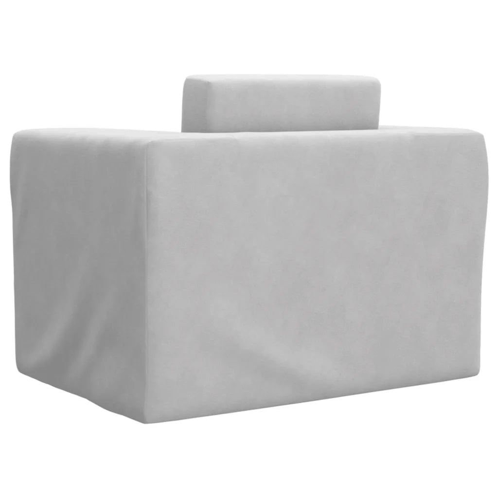 Divano per Bambini-Sofa-Divanetto Grigio Chiaro in Morbido Peluche 358528