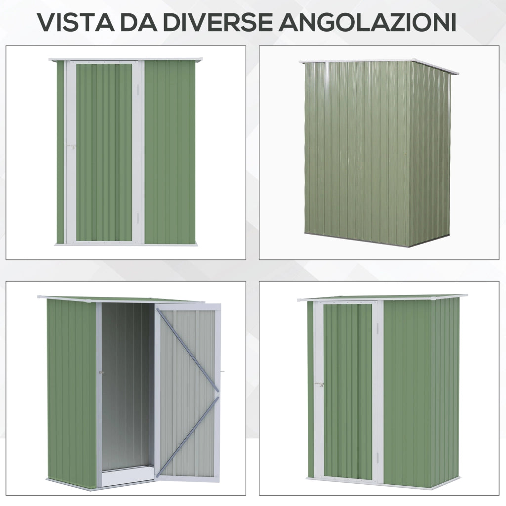 EasyComfort Casetta Porta Attrezzi Capanno in Acciaio Impermeabile 142x84x189cm