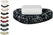 Decorativo contenitore per sapone da bagno in stile pietra - Dimensioni 15 x 11 x 3 cm - Glitter nero