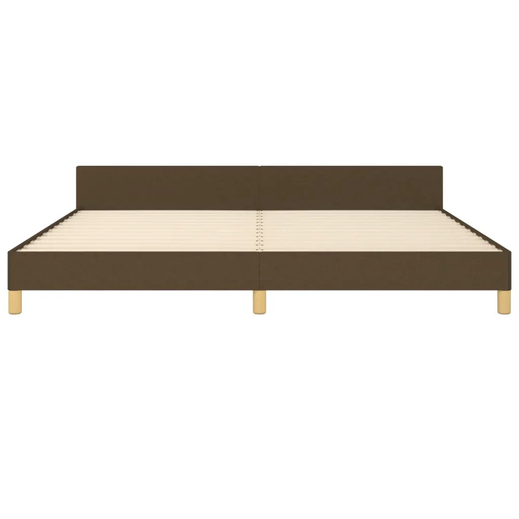 Giroletto senza Materasso Marrone Scuro 200x200 cm in Tessuto