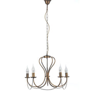Lampadario 5 luci Candela bronzo