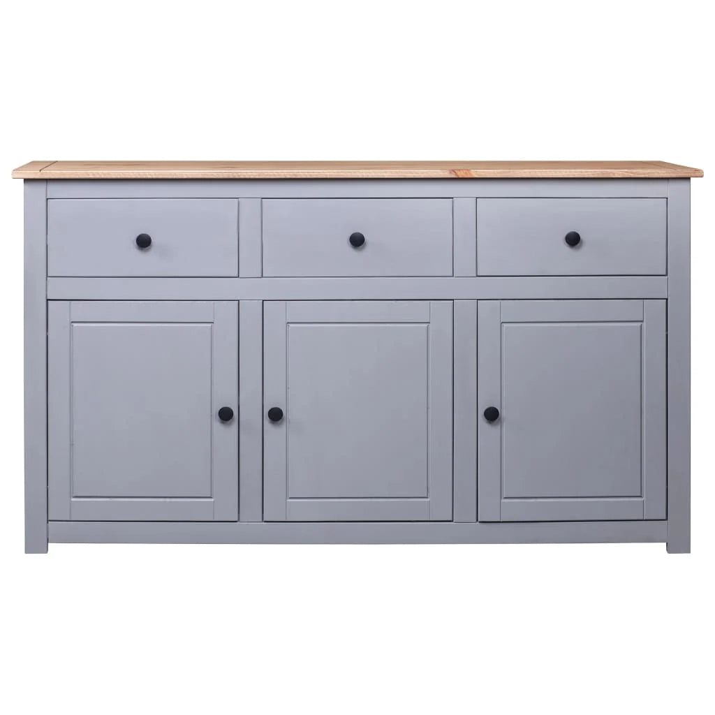 Buffet credenza cassettiera armadio mobile contenitore organizer per cucina soggiorno salotto 135 x 40 x 80 cm Pino massiccio assortimento grigio Panama 02_0031782