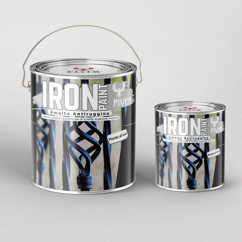 Smalto Antiruggine per Ferro Legno e Plastica Iron - Iron Bianco perla - Litri 2 -5
