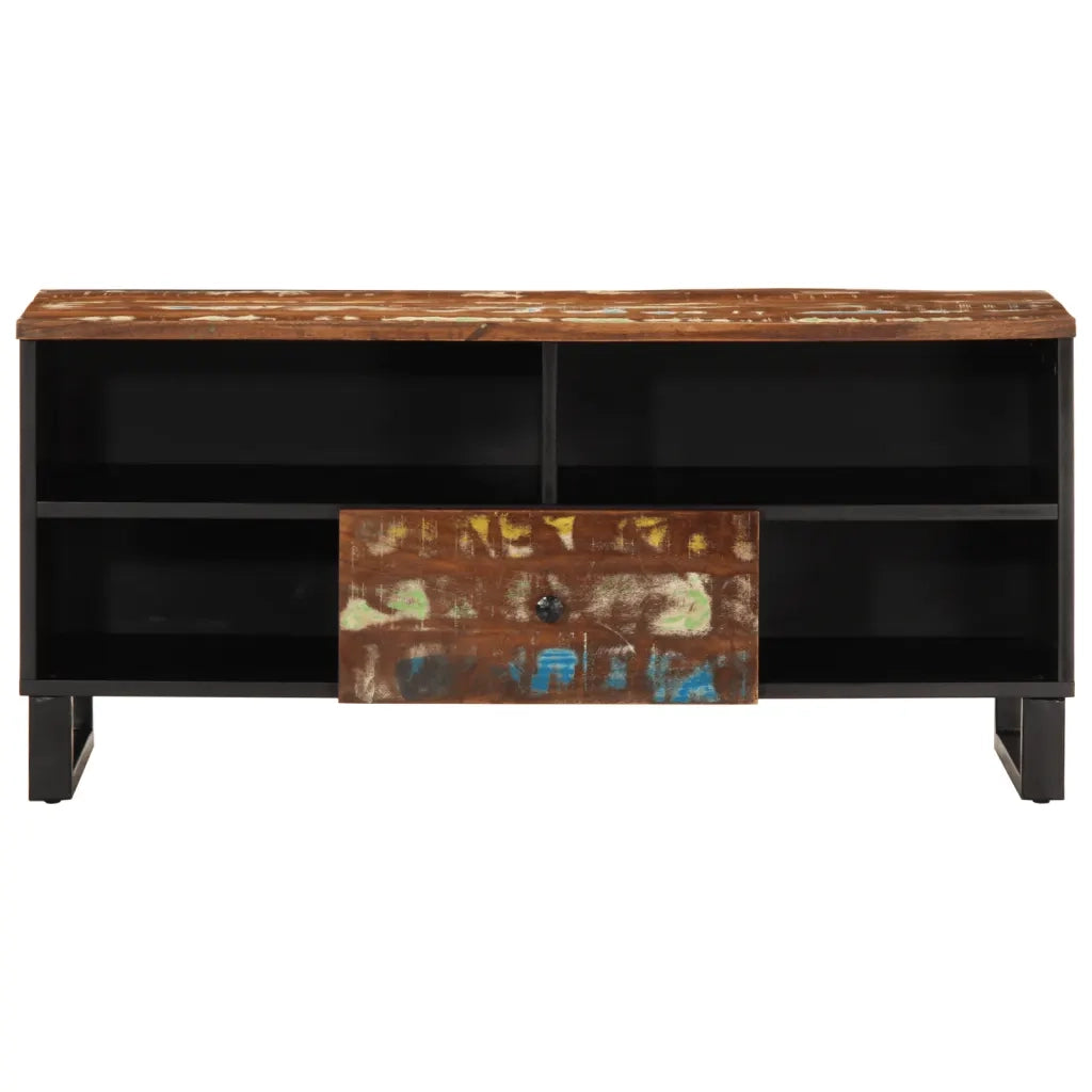 Mobile TV 100x33x46cm Legno Massello Recupero Legno Multistrato 351972