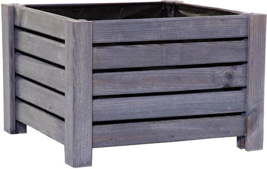 Bacino per piante in legno • quadrato antracite 38x38x25cm • bacino per piante in 4 colori e 2 misure
