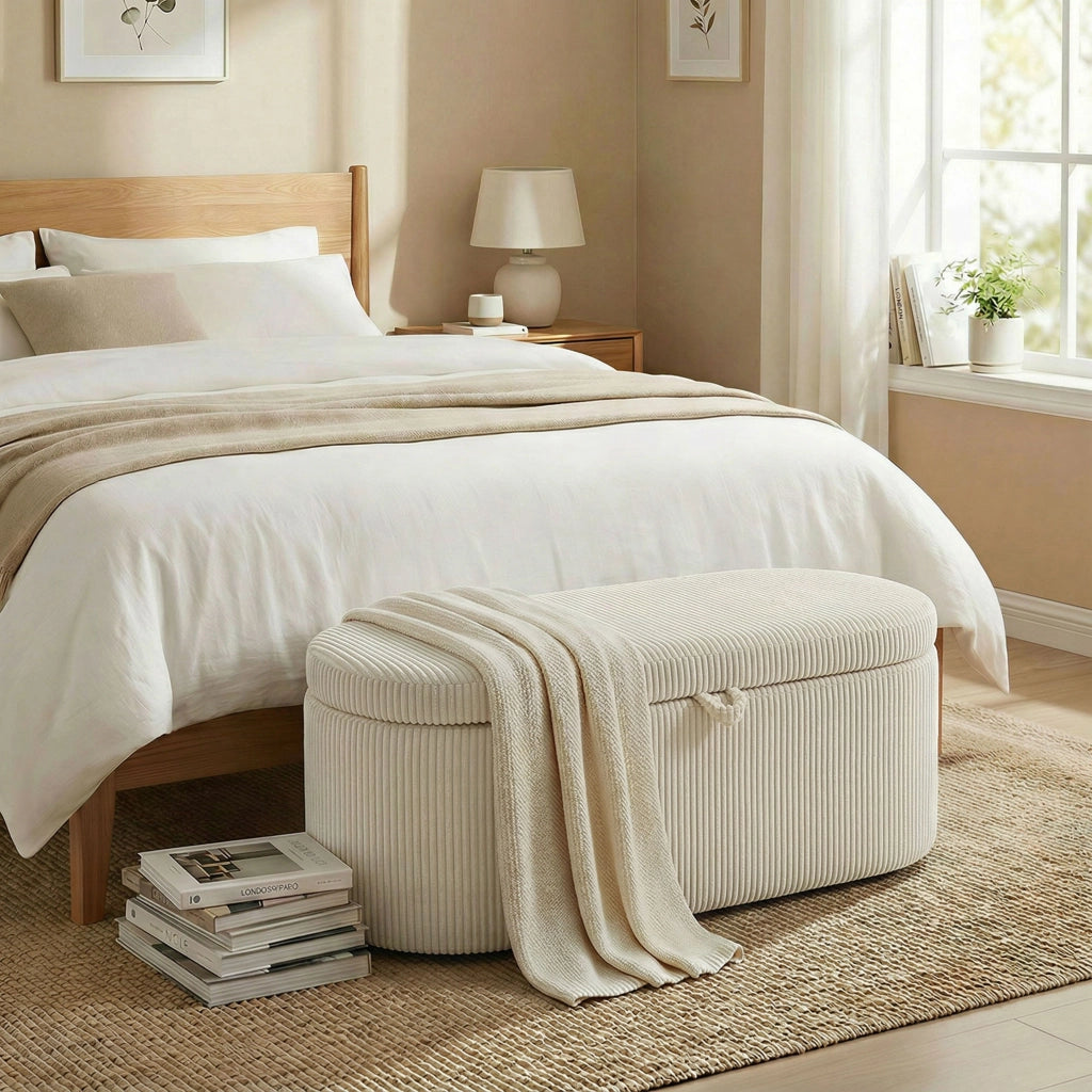 Pouf con contenitore ¨C zephmum ¨C beige 105x51x49 cm
