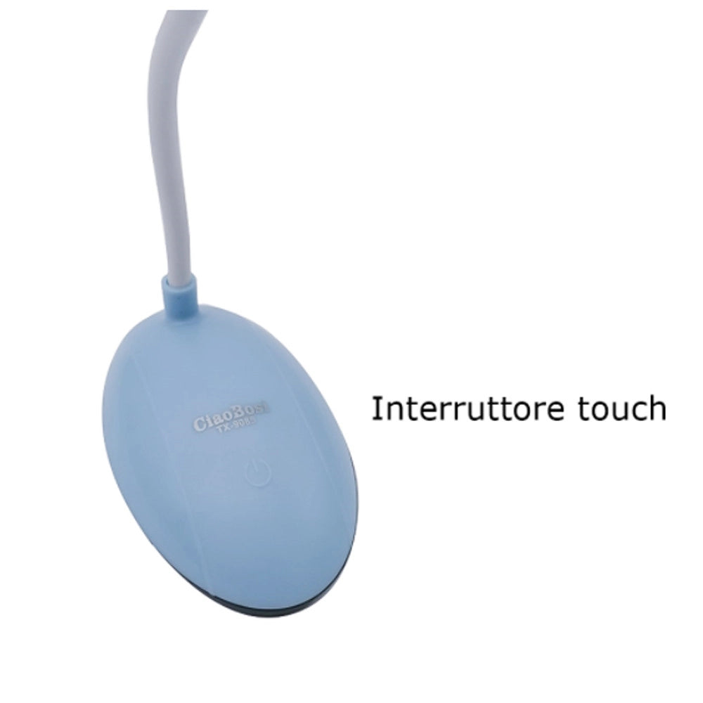 Trade Shop - Lampada Tavolo Flessibile Ricaricabile Pulsante Touch 5w 3 Intensità Luce Tx-9085 -