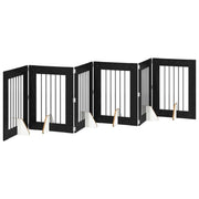 Cancello per cani con supporti 6 pz Rovere Nero 60 x 80 cm CFW3851945