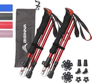 Trekkingstang opvougbare, per campeggio e trekking, leggera, regolabile e ripiegabile (set da 2 pezzi)
