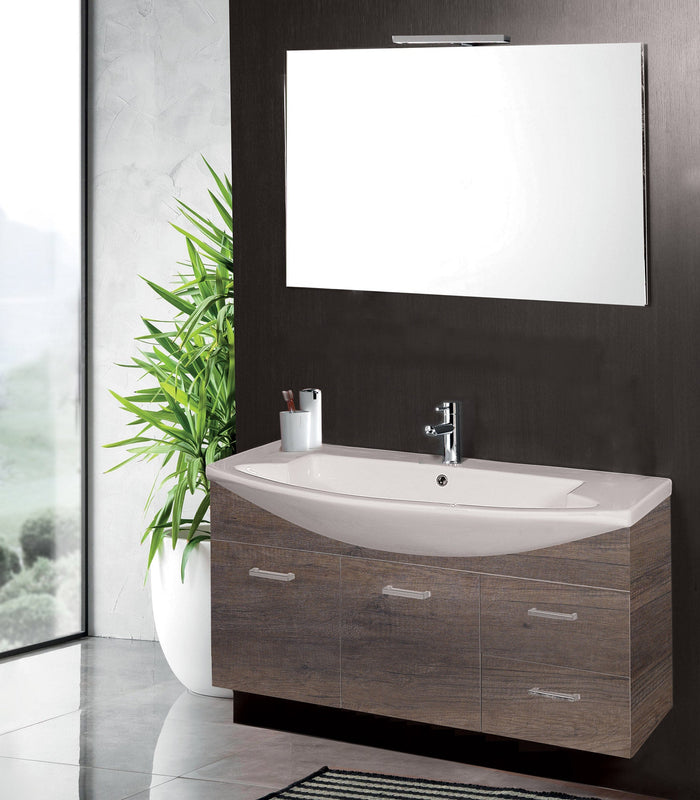 Mobile da Bagno Sospeso 108cm Mazzoni Manhattan Grigio Frassinato