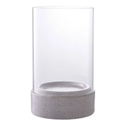 Portacandela Hurricane, Grigio, Vetro, 16x16x25,5 cm