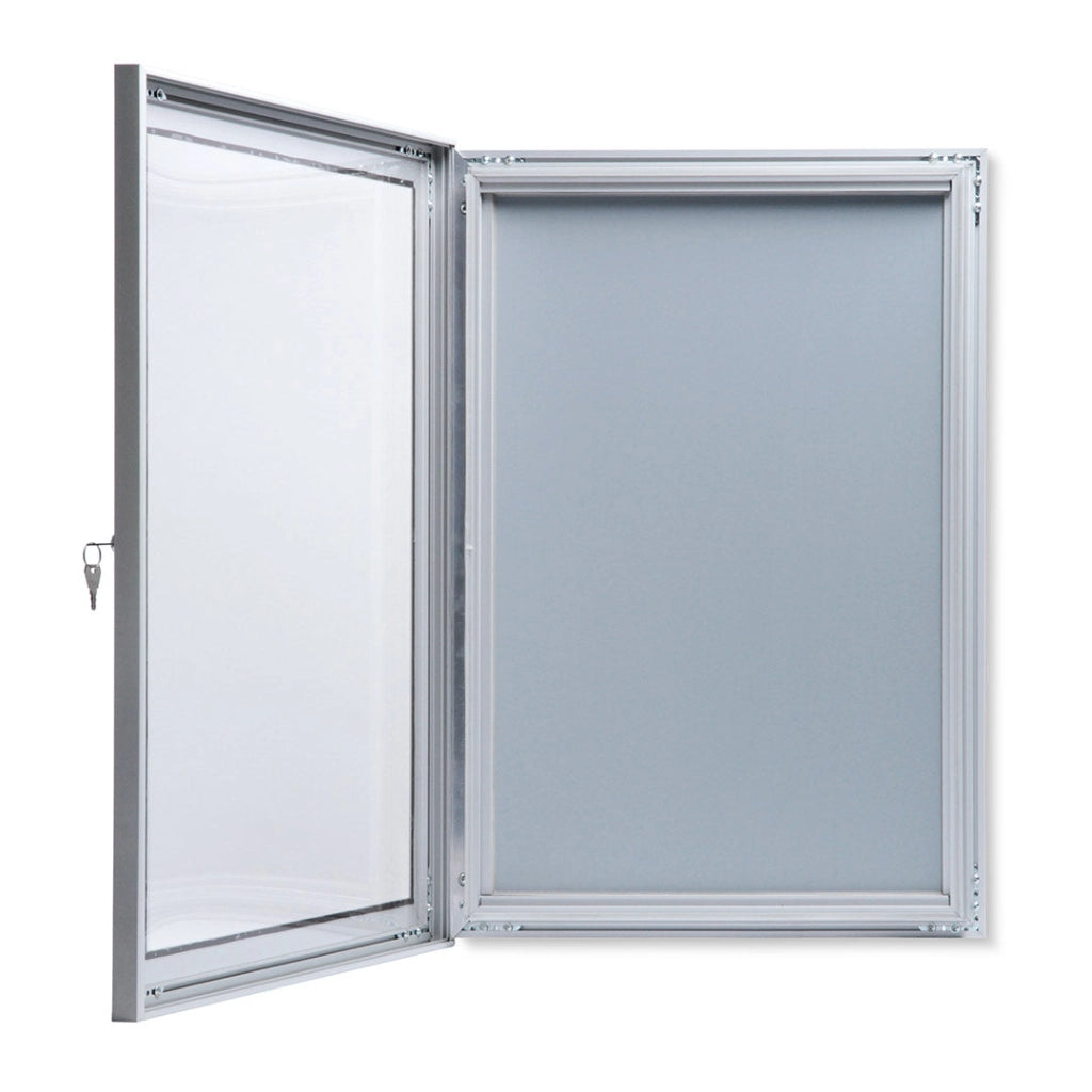 Bacheca con Anta Battente 38,7x51x3,3 cm in Alluminio Porta Poster Silver