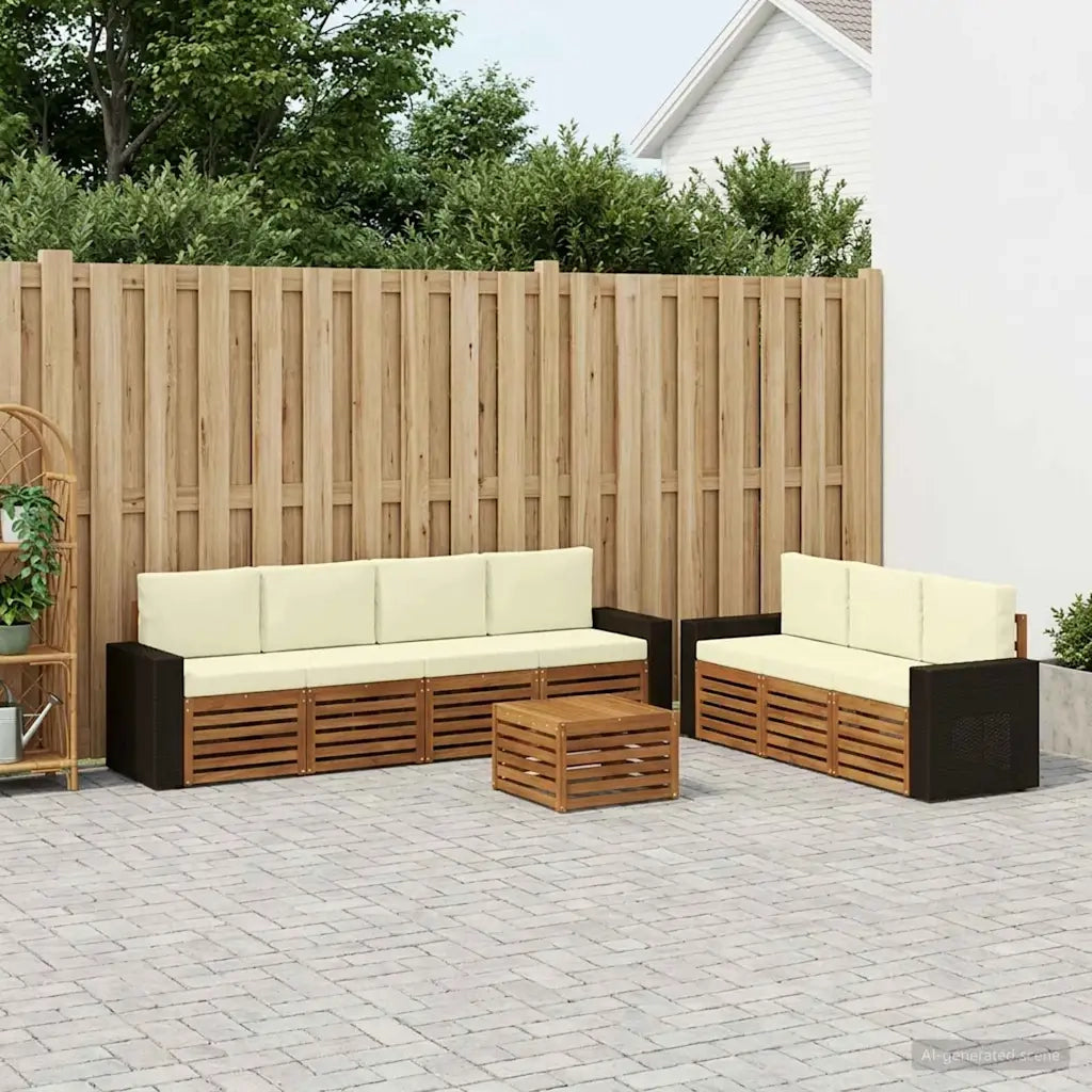 Set divani con cuscino 8 pcs Legno di Acacia Massello 3384121
