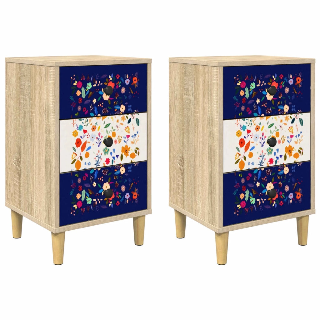 Armadio da Notte MAINZ 2 pz Rovere Sonoma 36 x 33 x 60 cm 8007300