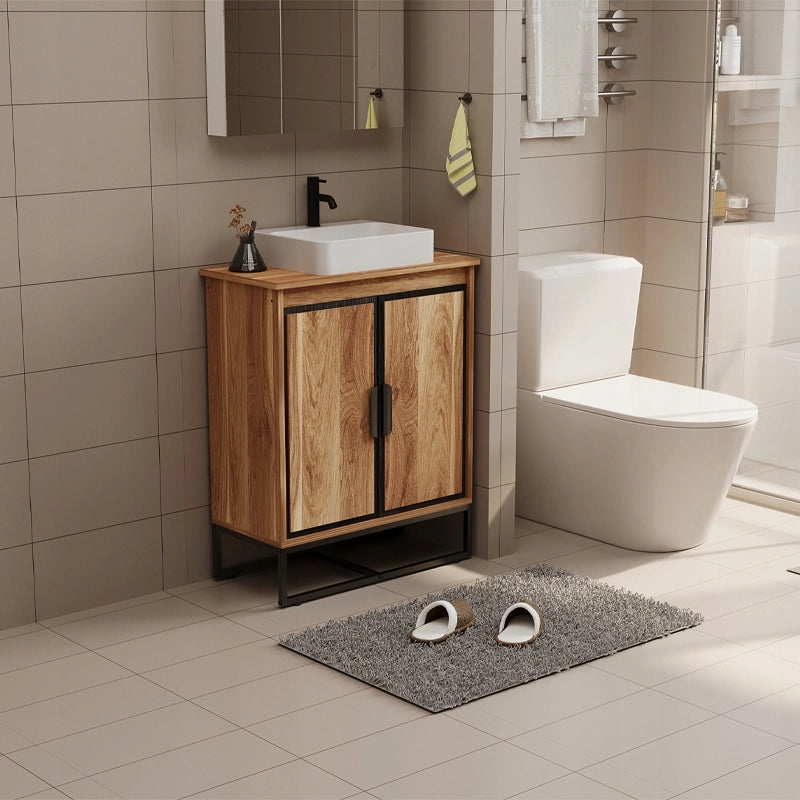 Mobile bagno in stile loft con due ante, ripiano da 80 cm e mensola