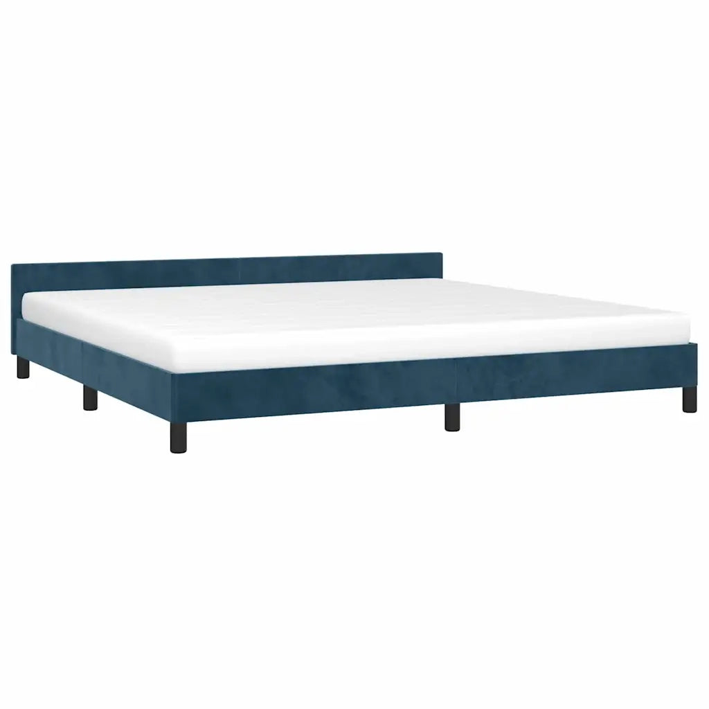 Giroletto senza Materasso Blu Scuro 200x200 cm in Velluto