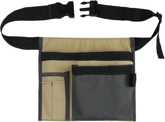 Tas per attrezzi con cinturino regolabile per la testa in tela per giardinaggio e lavoro in officina - pulizia professionale (kaki)