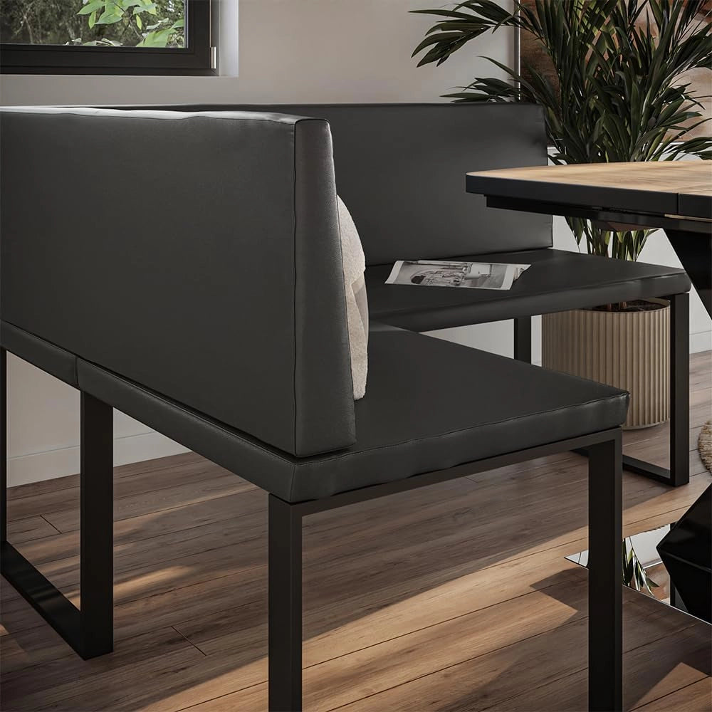 Vicco panca ad angolo Ravon, Nero, 120 x 150 cm