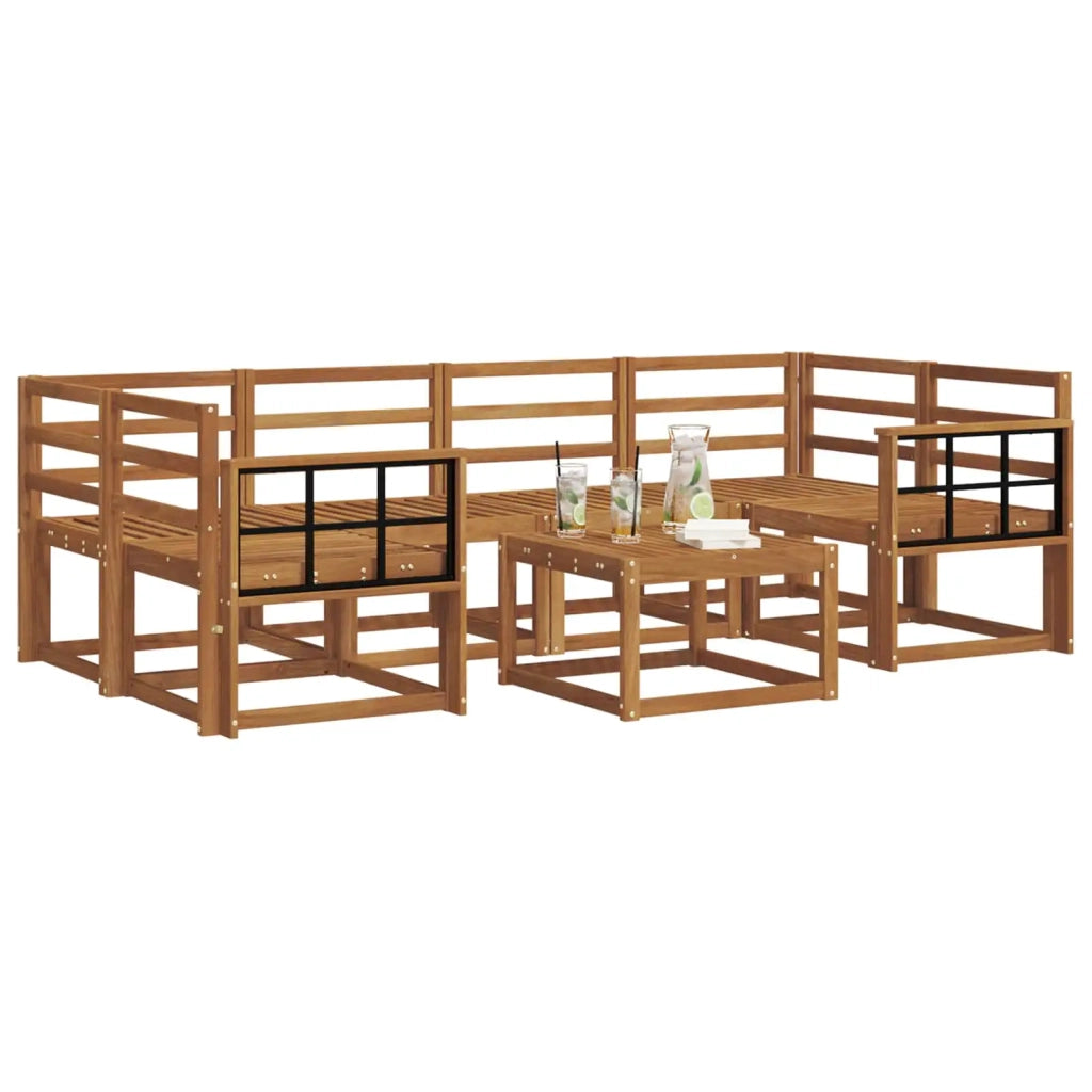 Set di divani da esterno 7 pcs Naturale