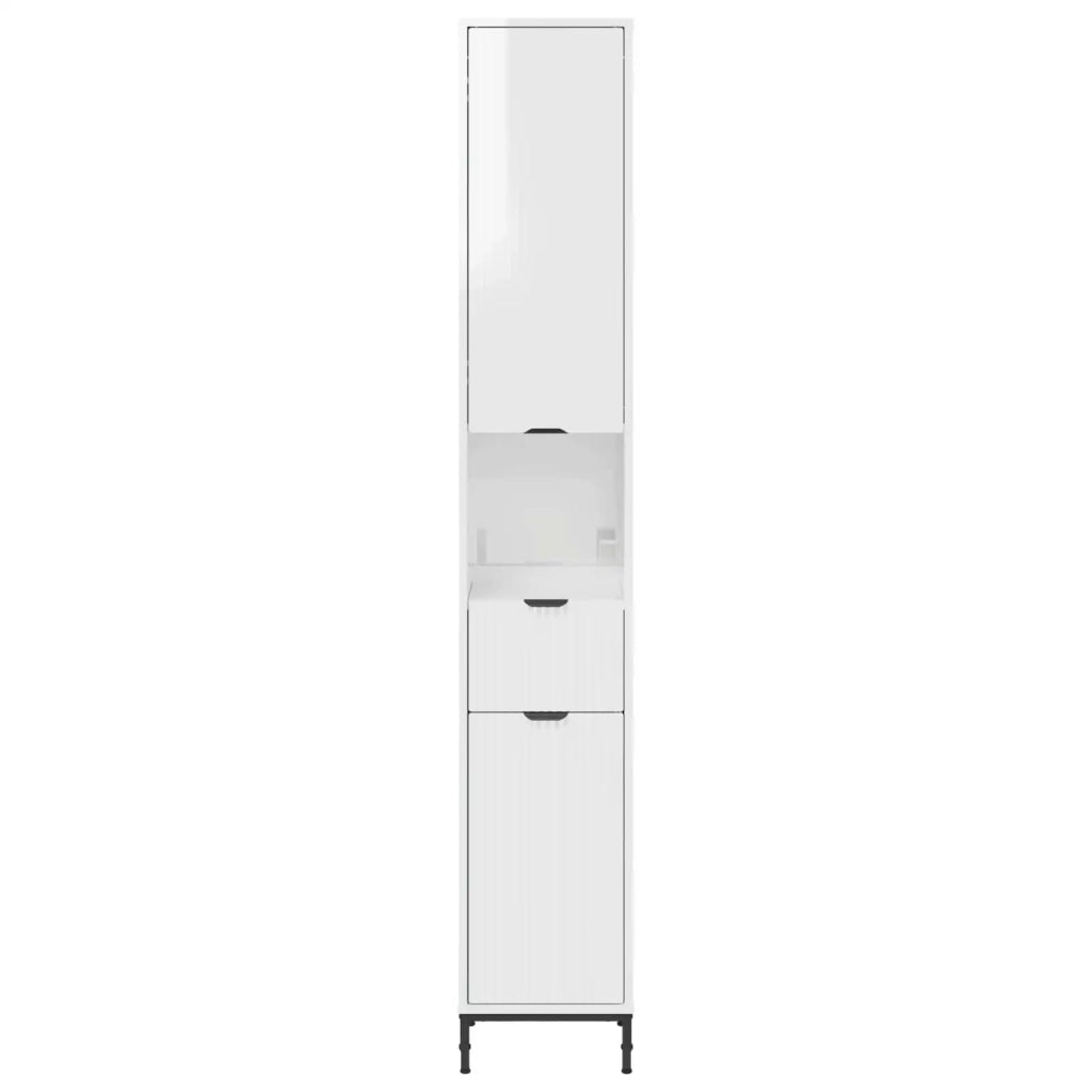 Mobile da Bagno con cassetto Bianco Lucido 31,5 x 33 x 190 cm 883408
