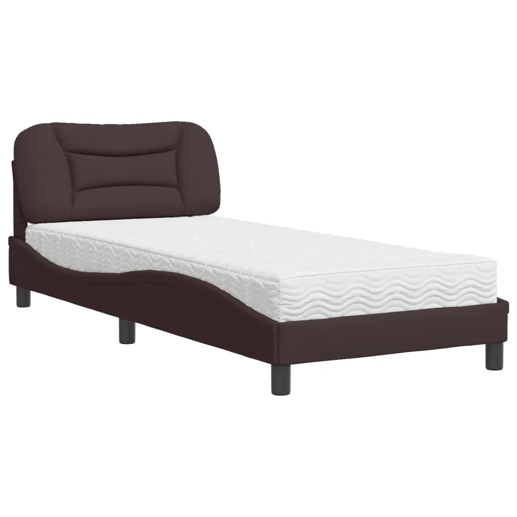 Letto con Materasso Hvar Marrone Scuro 90x200 cm in Tessuto 3208509