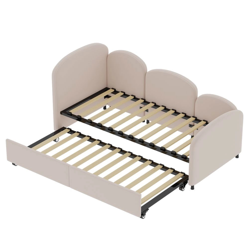 Letto a giorno-Xylo-imbottito, cassetti, divano, veluto, moderno