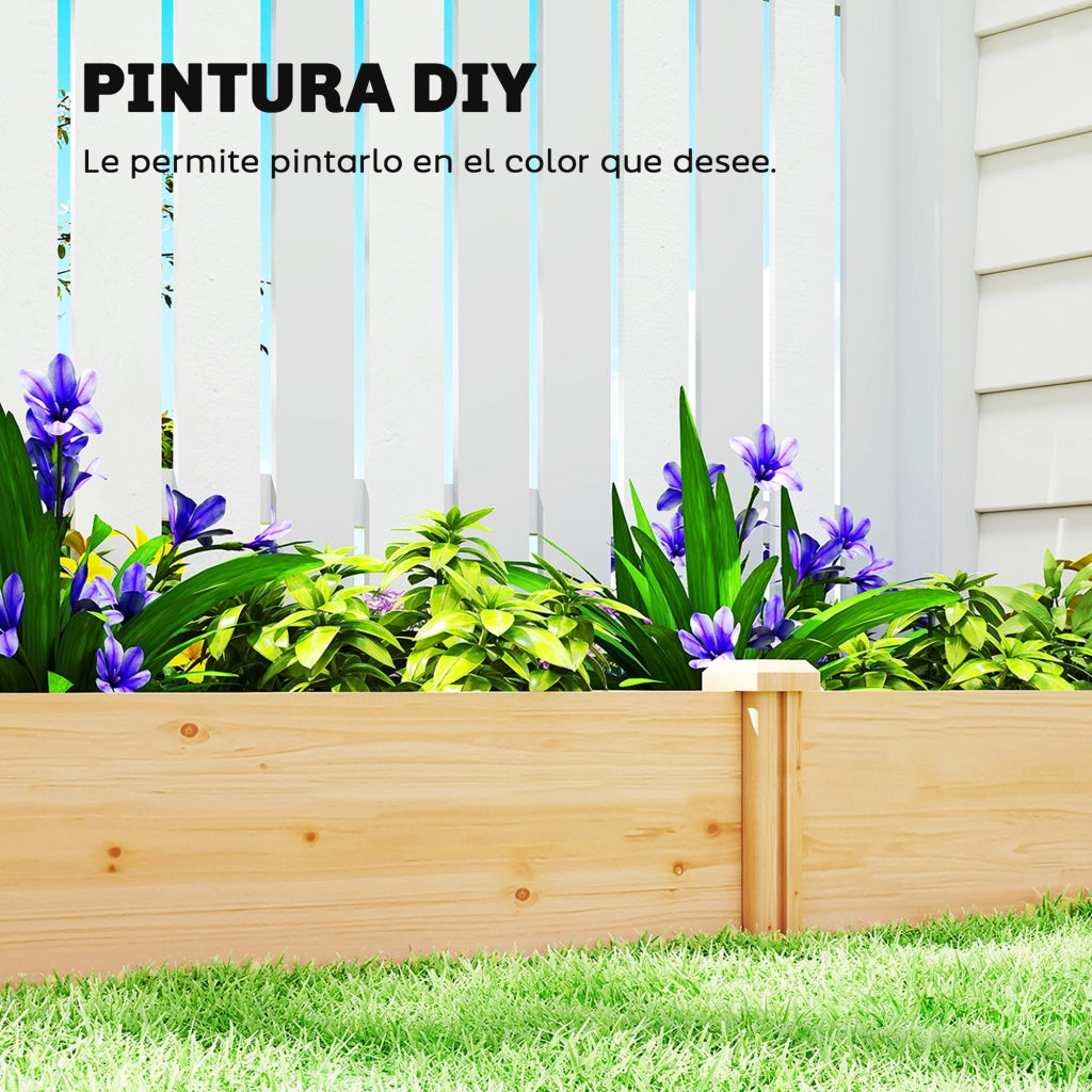 Letto da Giardino Elevato in Legno ¨C Minimal ¨C 235x121x26 cm Natural
