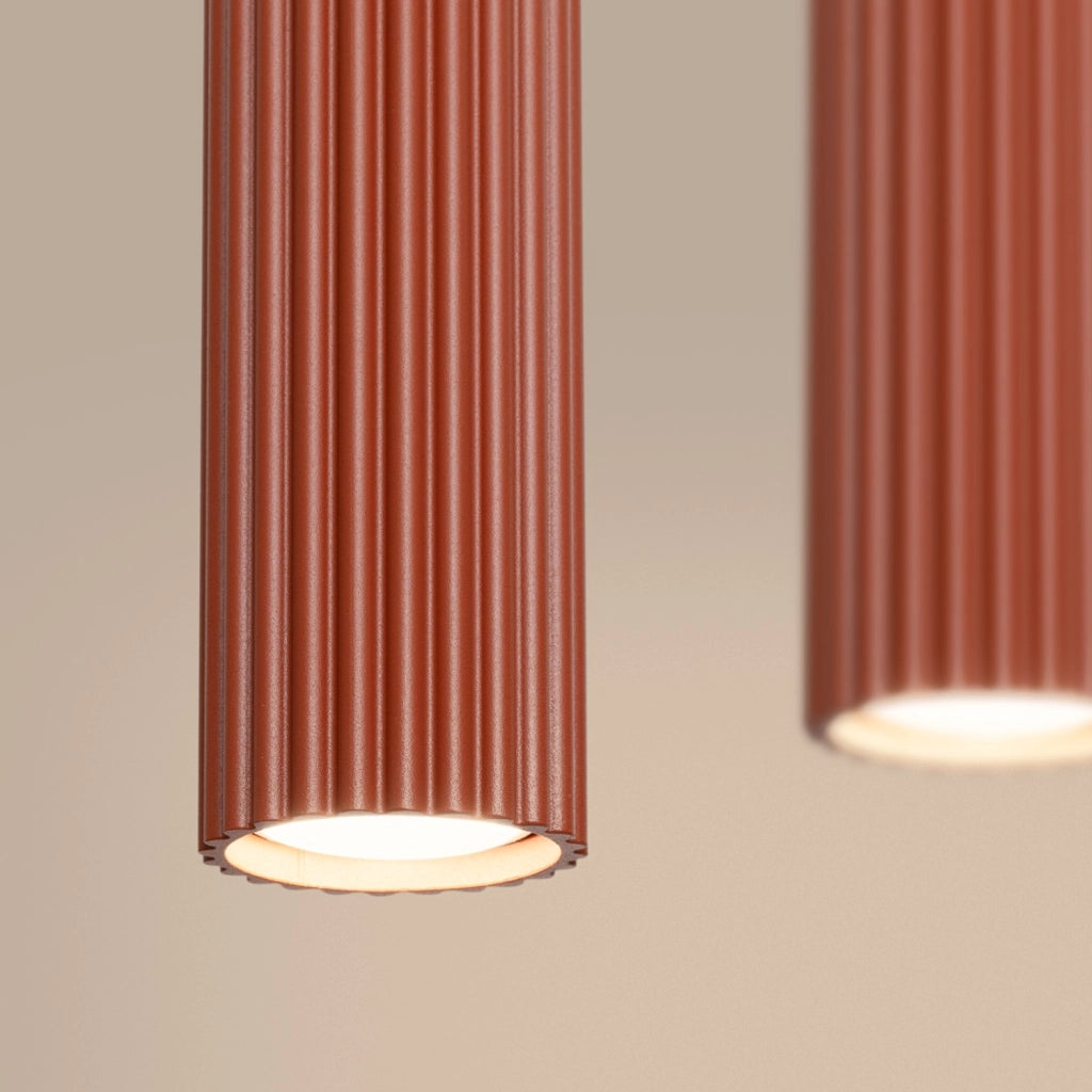 Lampada a sospensione KARBON 4L ocra rossa