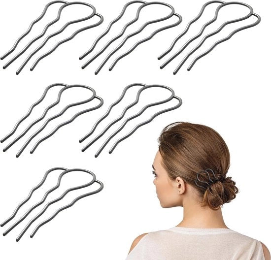 6 Set di Pettini per Capelli - Pettini in Metallo per Donne e Ragazze