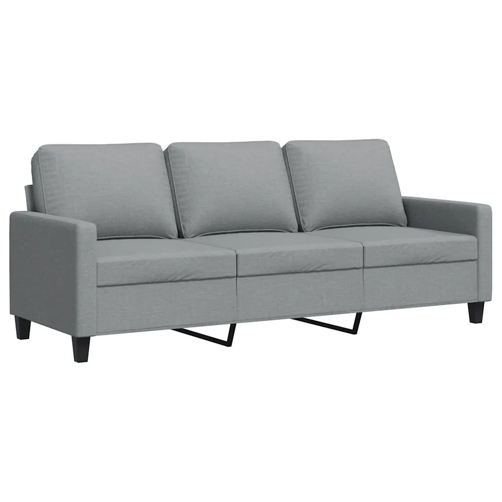 Divano a 3 Posti Grigio Chiaro 180 cm in Tessuto 359171
