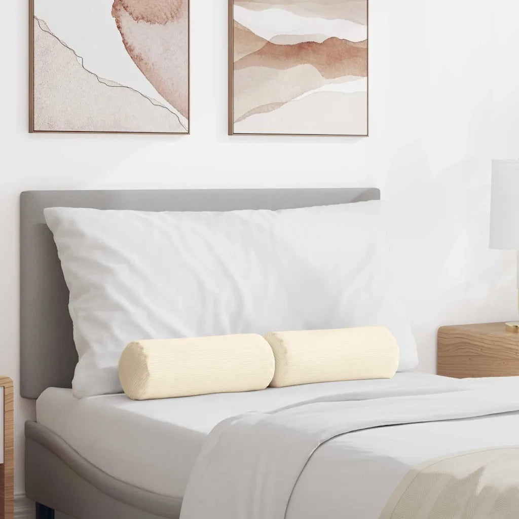 Cuscini a rullo 2 pz | Cuscini per sedie Crema ? 15 x 40 cm Tessuto in Cords