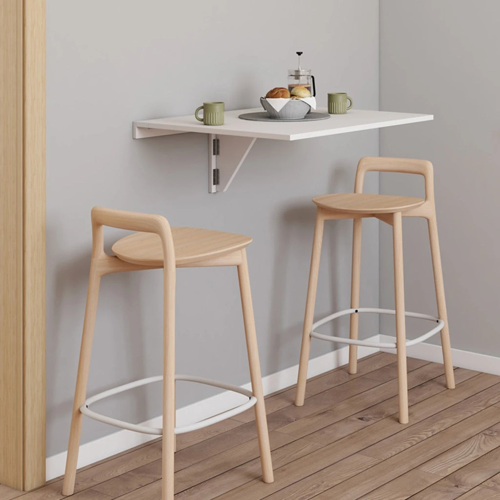 IDMarket - Tavolo da parete pieghevole EXPRESS per 2 persone, bianco L. 70 cm