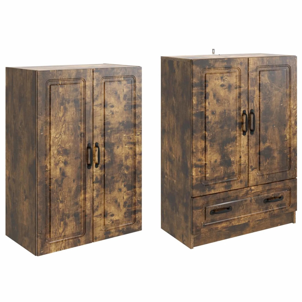 Set di armadi 2 pcs Rovere Fumo Legno ingegnerizzato