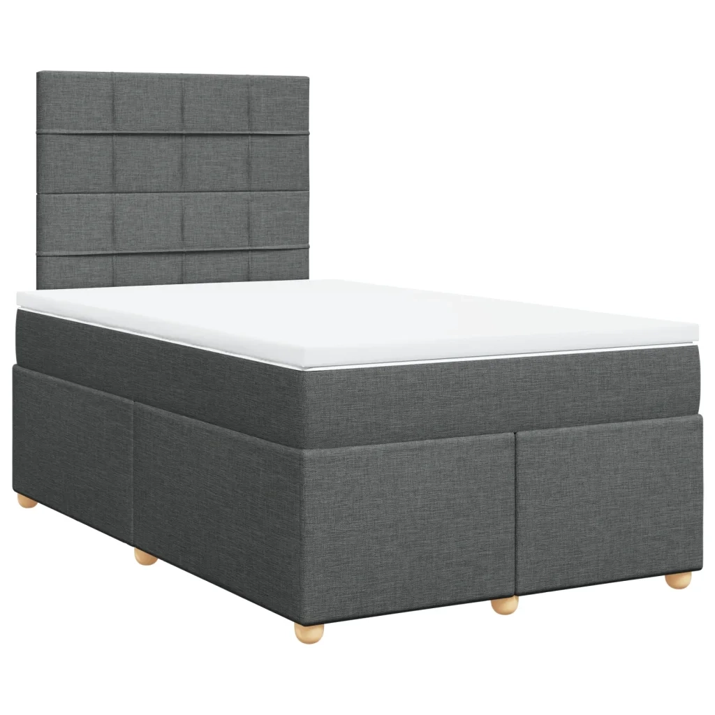 Giroletto a Molle con Materasso Grigio Scuro 120x190cm Tessuto