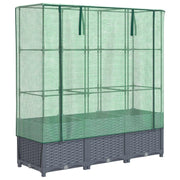 Aiuola rialzata/fioriera con copertura effetto rattan 120 x 40 x 138 cm grigio 02_0038738
