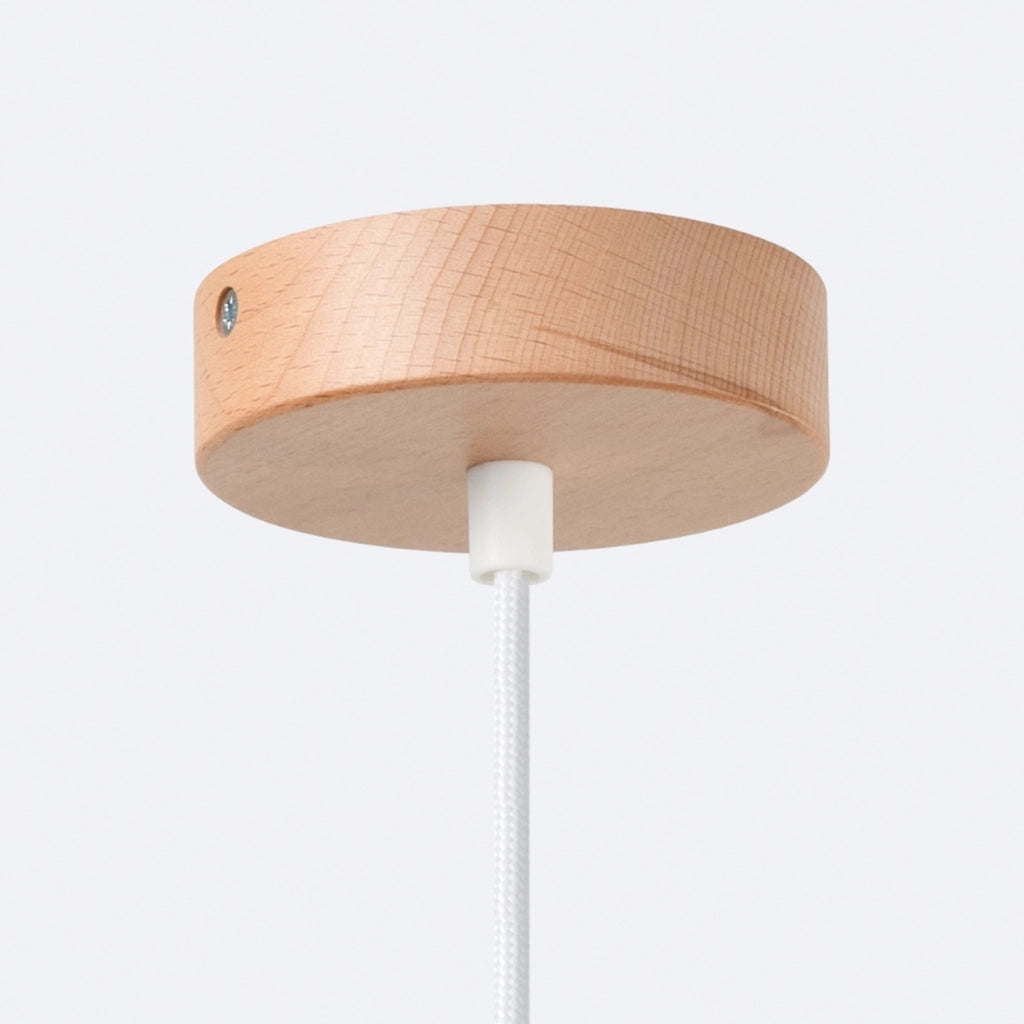 Lampada a sospensione MAVARO bianca legno E27 15W
