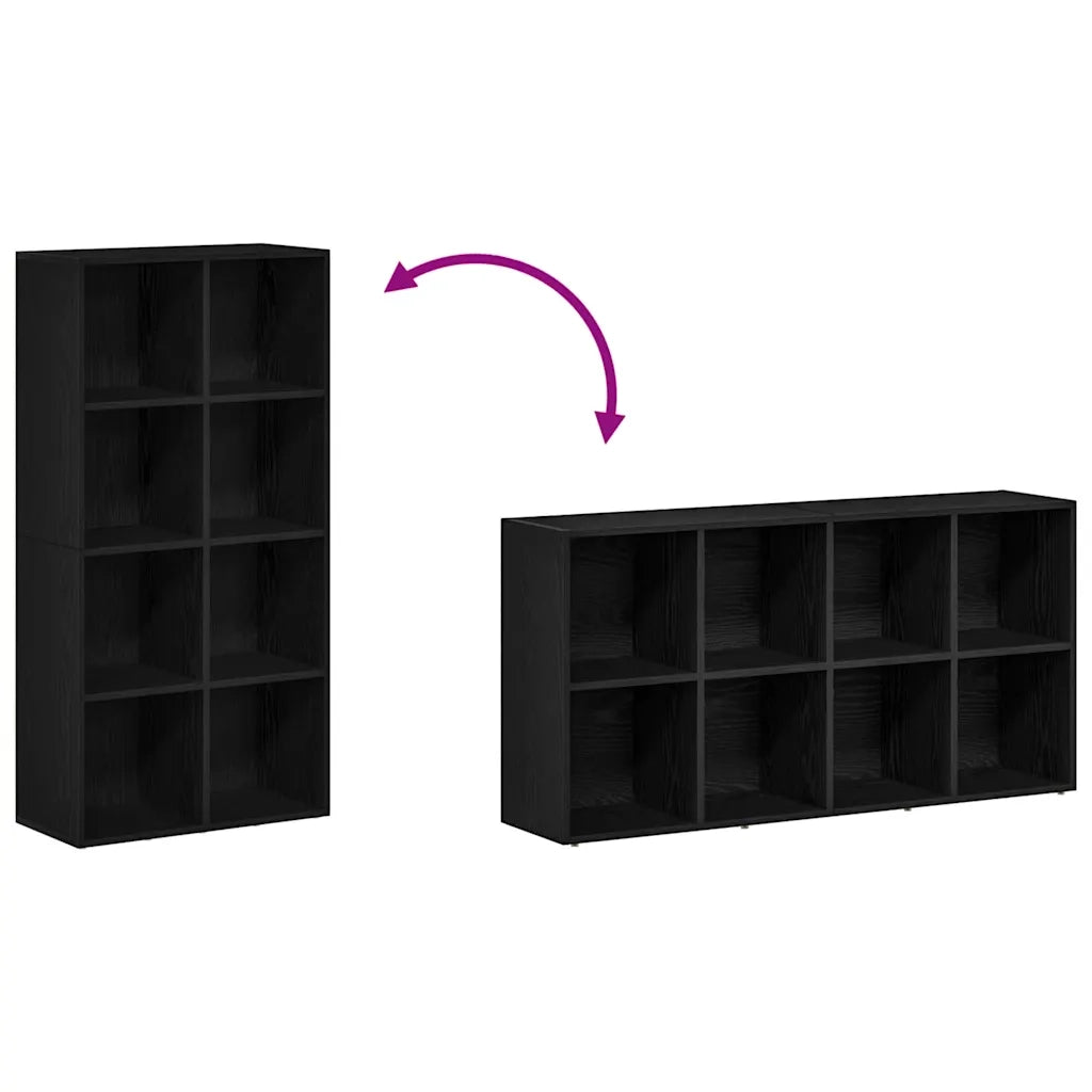 Libreria-Scaffale per Libri-Mobile di Stoccaggio Rovere Nero 66x30x130 cm in Legno Multistrato