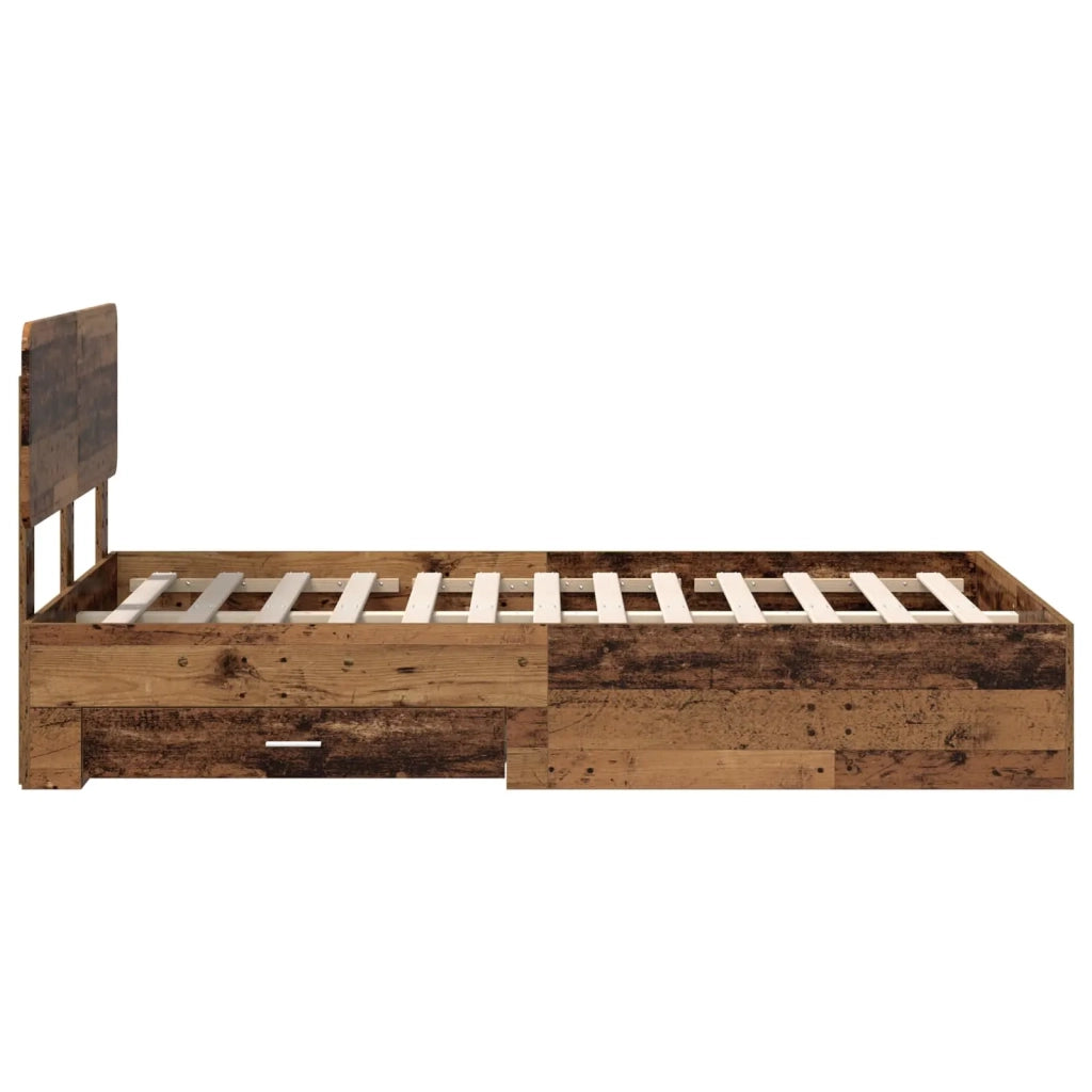 Struttura del letto con testiera Legno vecchio 120 x 190 cm
