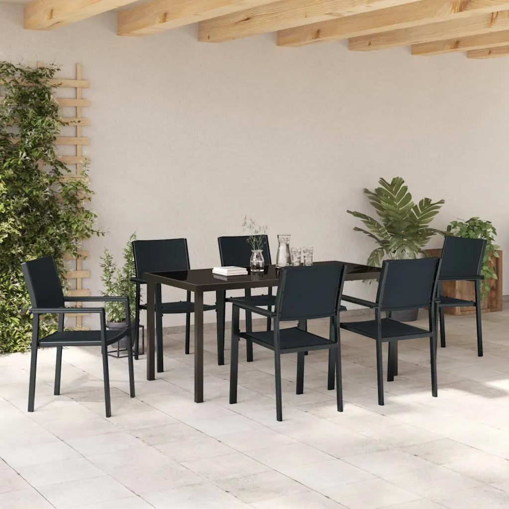 Set da Pranzo per Giardino 7 pcs Nero 3379153