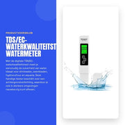 Misuratore di qualità dell'acqua per piscina e acquario - Test di TDS/EC - Misuratore di acqua - Illuminazione di retroilluminazione - Formato portatile - Acqua potabile - Adatto per piscine e acquari
