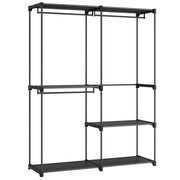 Armadio appendiabiti 43 x 138 x 182 cm 3 scomparti appendiabiti con ripiani grande capacità per camera da letto per adulti camera da letto per bambini soggiorno spogliatoio nero 12_0003975