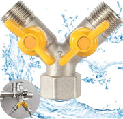 Valvola di commutazione in ottone 2 vie - Distributore d'acqua con valvole di chiusura - Bocchetta doccia manico doccia - Lavatrice tubo da giardino