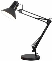 Lampada da Tavolo Scrivania Braccio Flessibile Attacco E27 Nera