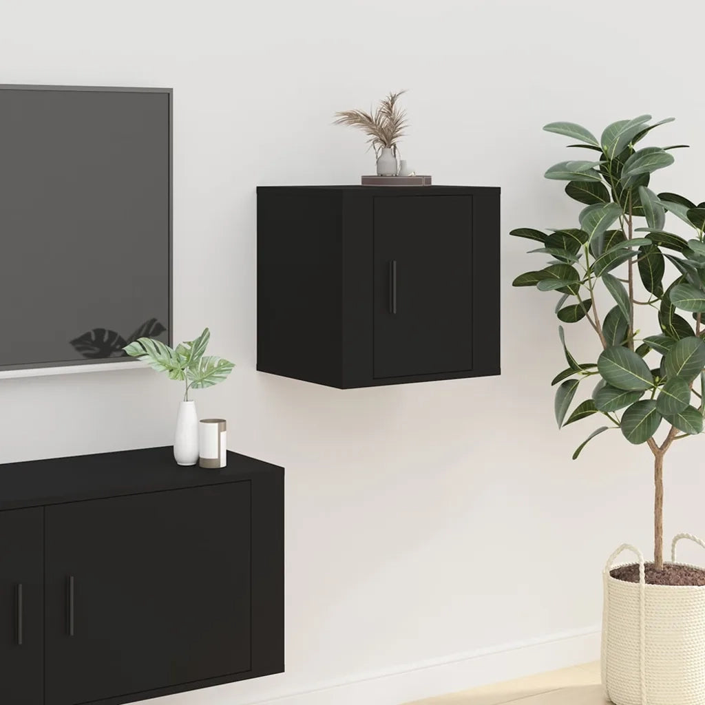 Mobili Porta TV a Parete 2 pz Nero 40x34,5x40 cm 816643