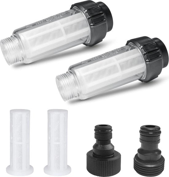 Filtro per acqua per set di tubi da giardino - 2 pezzi 3/4 pollice con 4 componenti di filtro e 2 adattatori veloci per acqua pulita